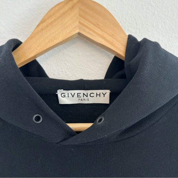Givenchy Black Distressed Hoodie with Front Pocket - Picture 3 of 5